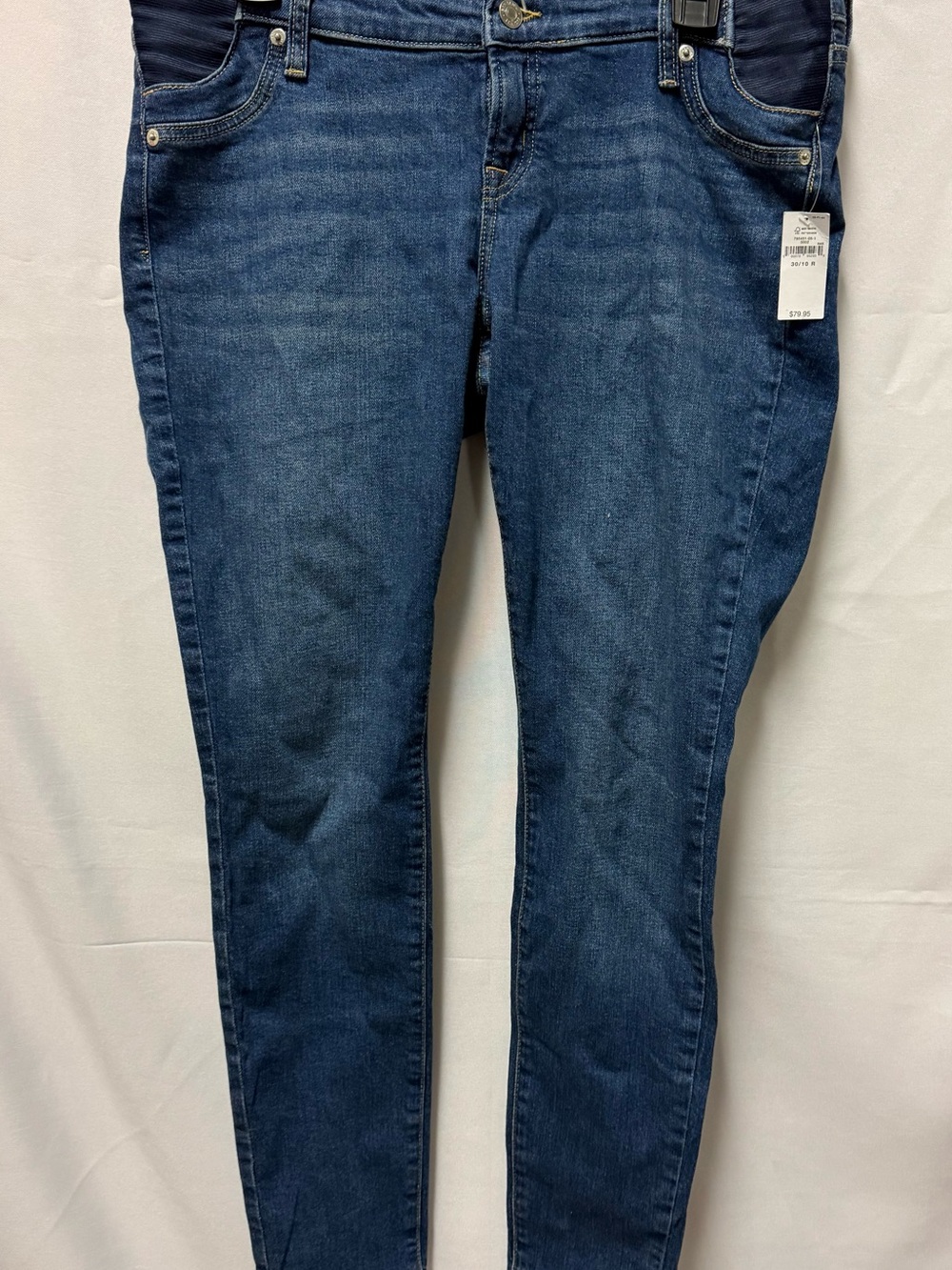 GAP Women's Maternity Skinny Jeans Adjustable Waist in Dark Blue Denim